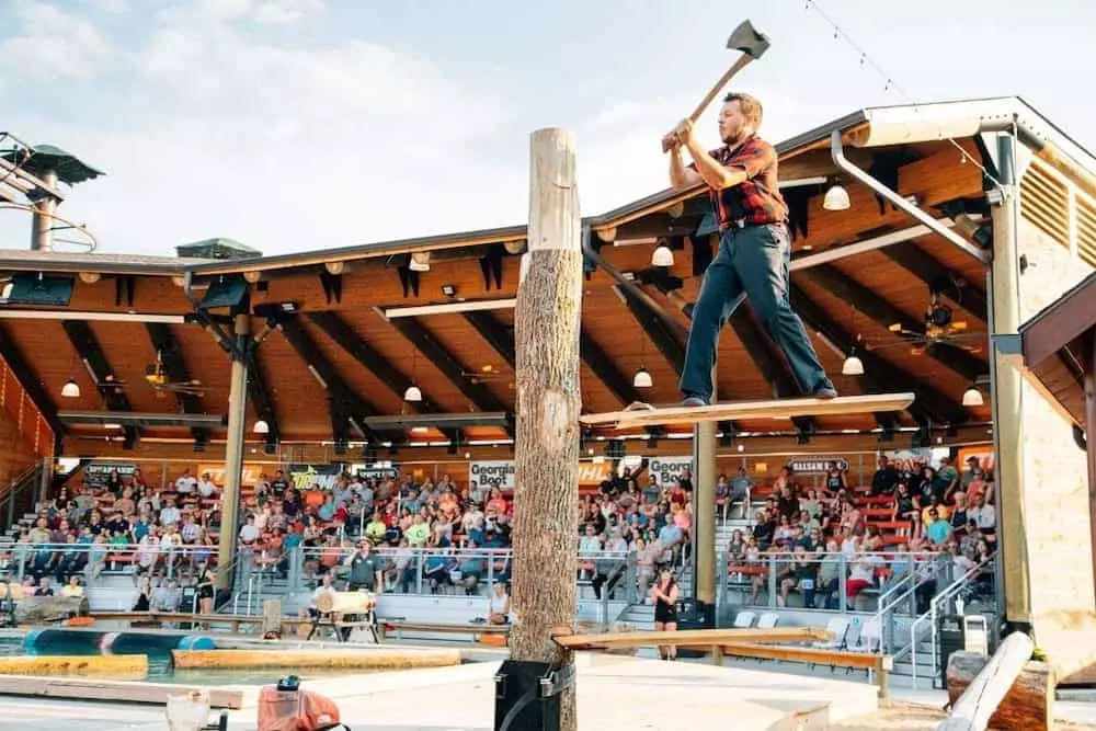 lumberjack chopping wood lumberjack feud