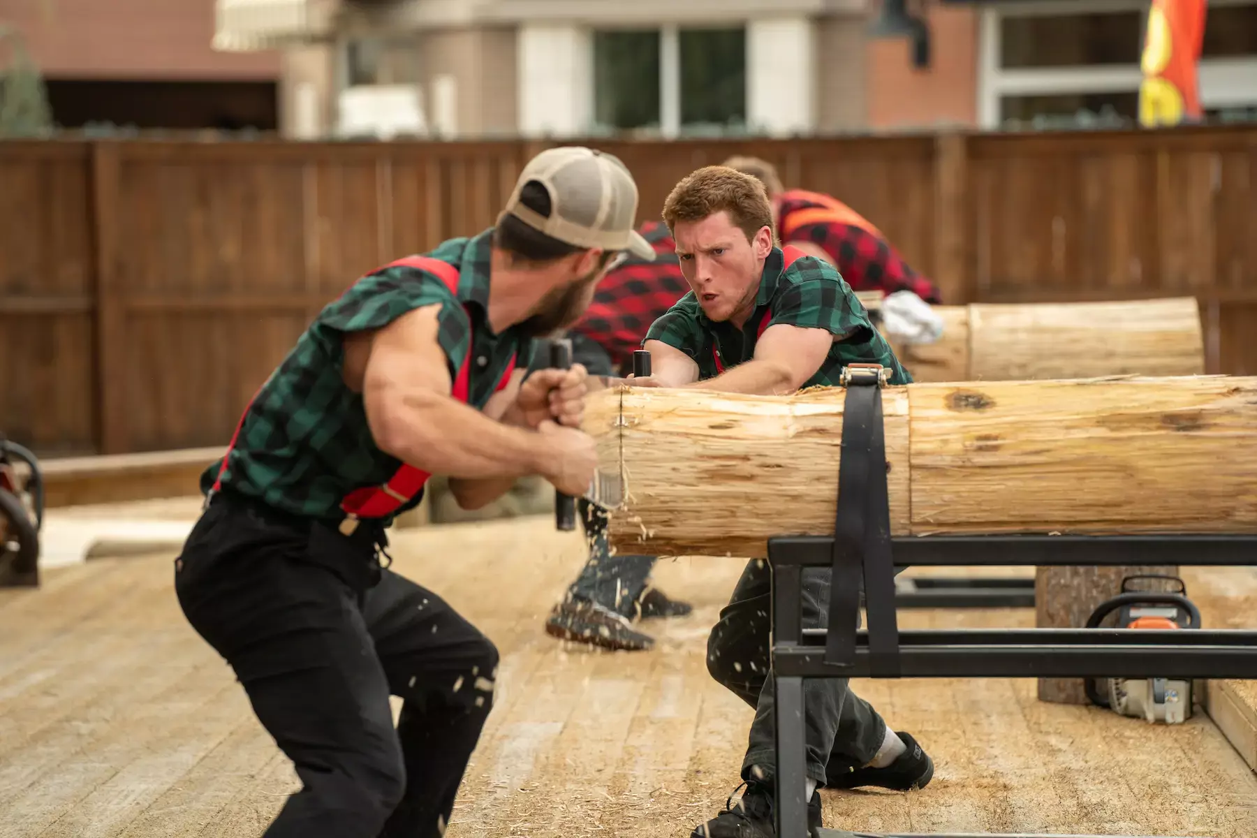 Lumberjack Feud cross cut sawing
