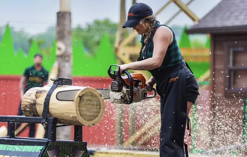 lumberjill and a chainsaw