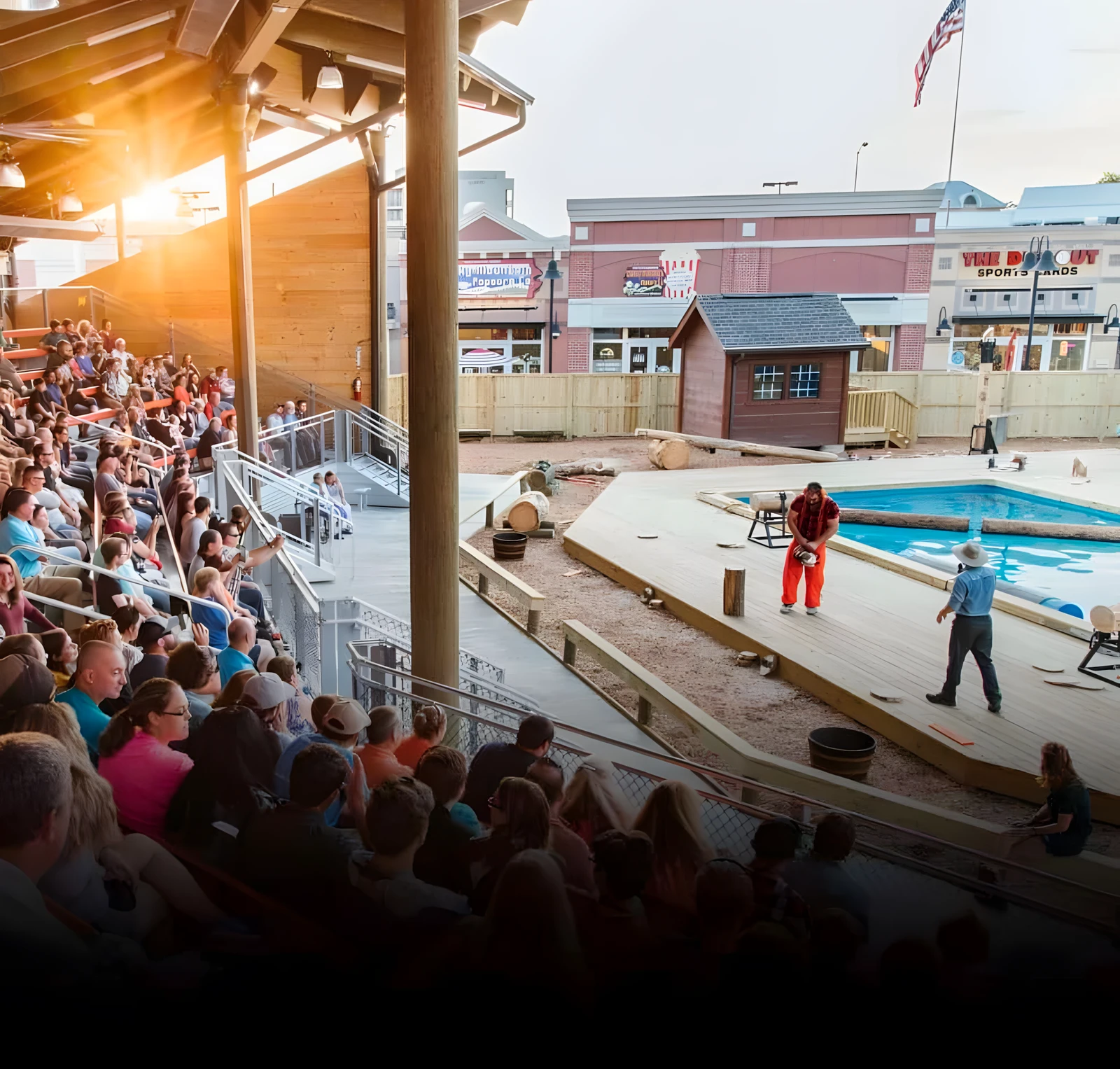 crowd watching Paula Deen's Lumberjack Feud Show