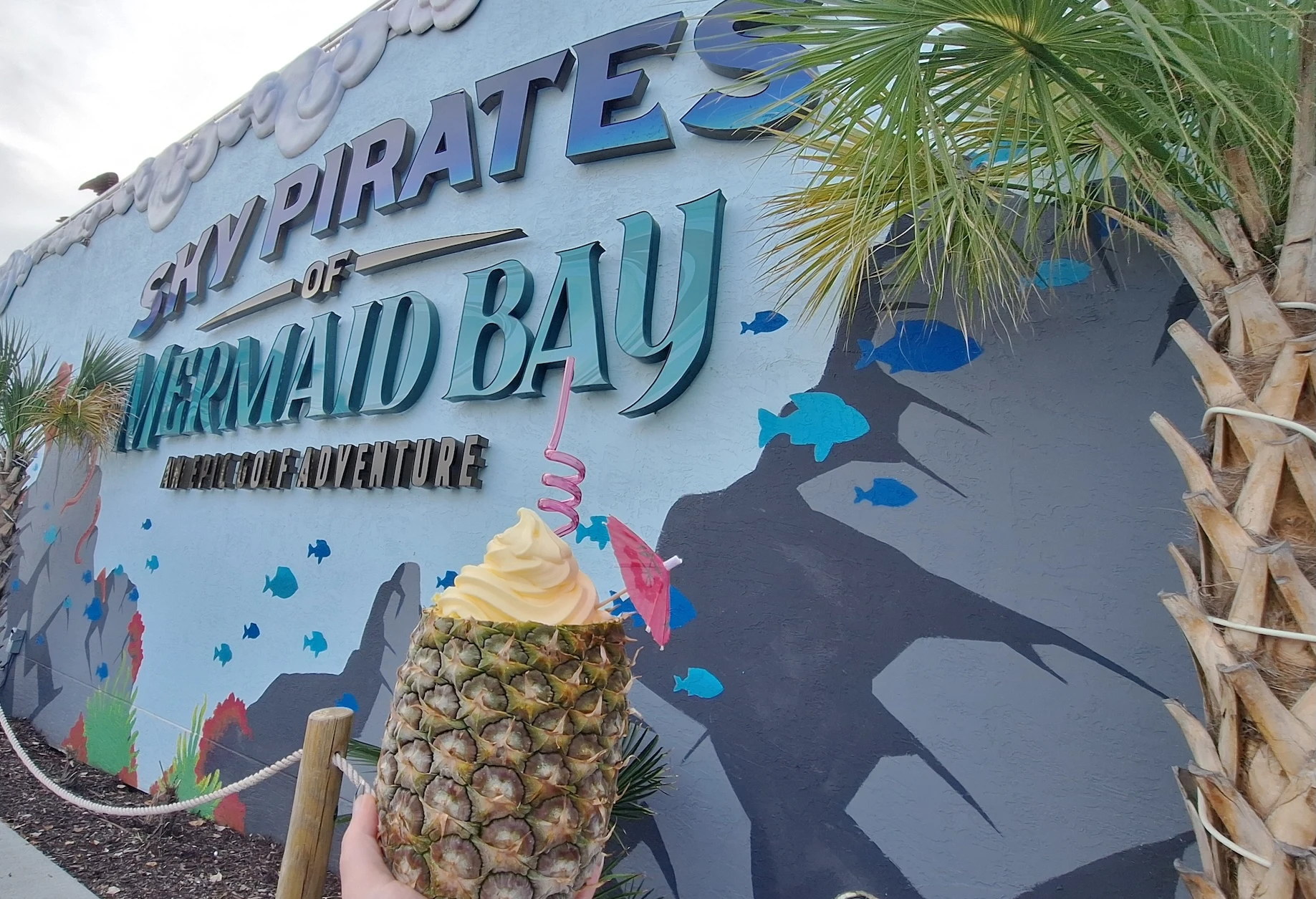 pineapple dole whip at sky pirates of mermaid bay